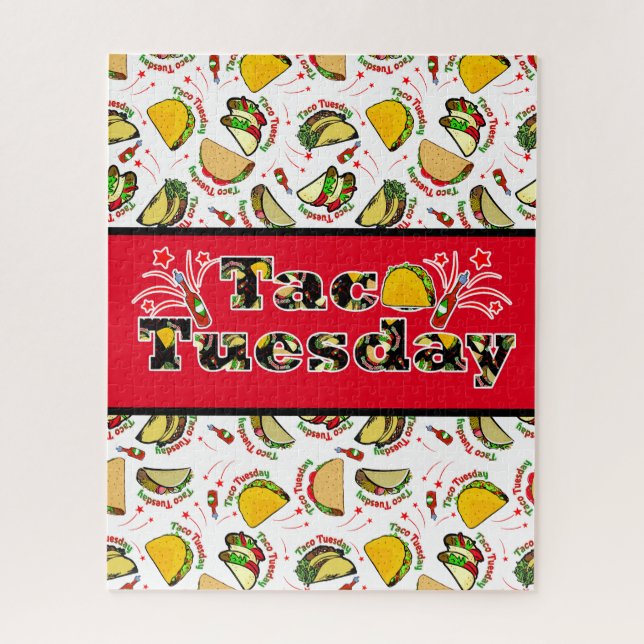 Puzzle Taco mardi Tacos dur et doux et sauce chaude (Vertical)