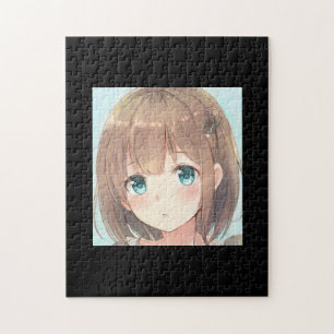 Puzzle Tad brun cheveux fille vert émeraude yeux anime ma