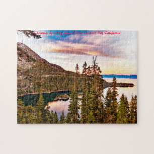 Puzzle Tahoe Emerald Bay Californie. voeux de Noël