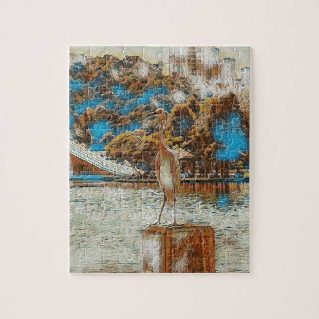 Puzzle Taïwan Crane Dahu Park Lac Paysage (Vertical)
