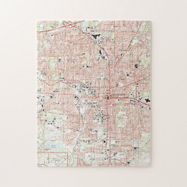 Puzzle Tallahassee la Floride Map (1999) (Vertical)