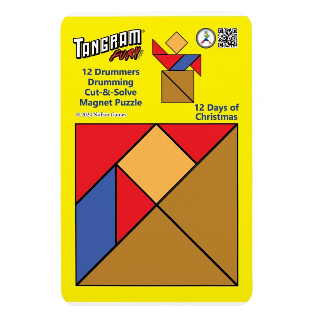 Puzzle Tangram Magnet - 12 tambours tambour (Vertical)