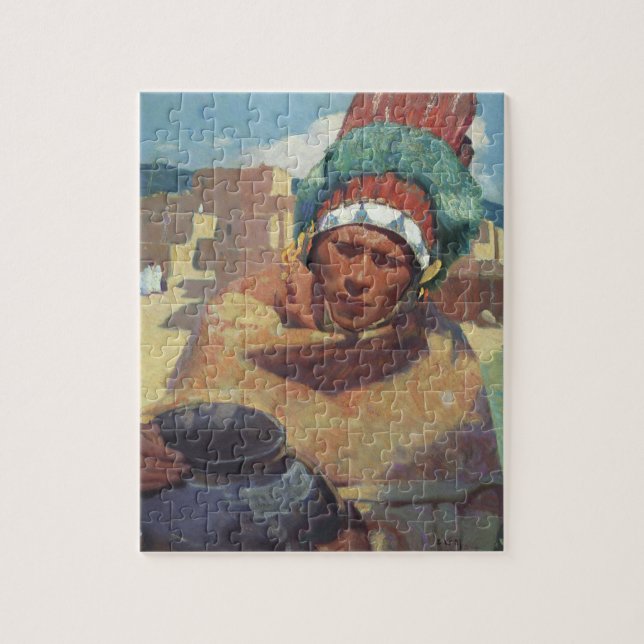 Puzzle Taos Indian tenant un pot d'eau par Blumenschein (Vertical)