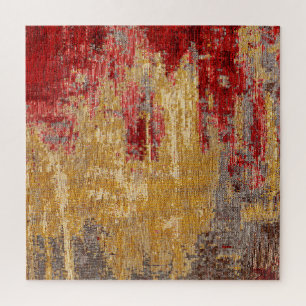 Puzzle Tapis d'or rouge oriental texture.
