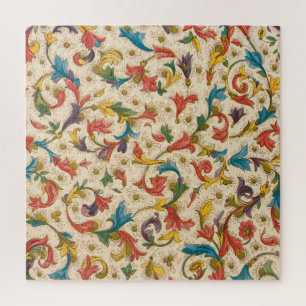 Puzzle Tapisserie colorée Retro Ornement Floral