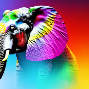 Puzzle Tapisserie éléphant vibrant Dessous de verre en ve