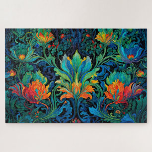 Puzzle Tapisserie florale Abstraite Gras Vivid Coloré