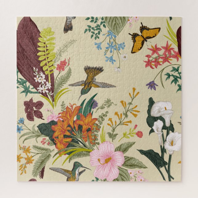 Puzzle Tapisserie Vintage tropicale (Vertical)