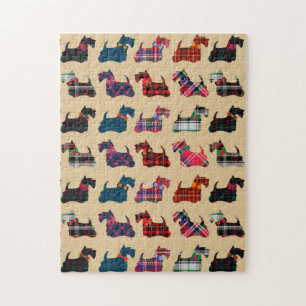Puzzle Tartan de Noël Terriers Écossais