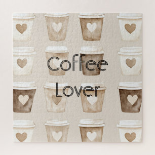 Puzzle Tasses cœur café crème  