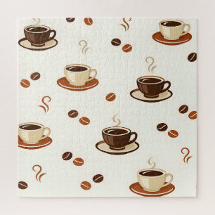 Puzzle Tasses de café cosy motif sans couture