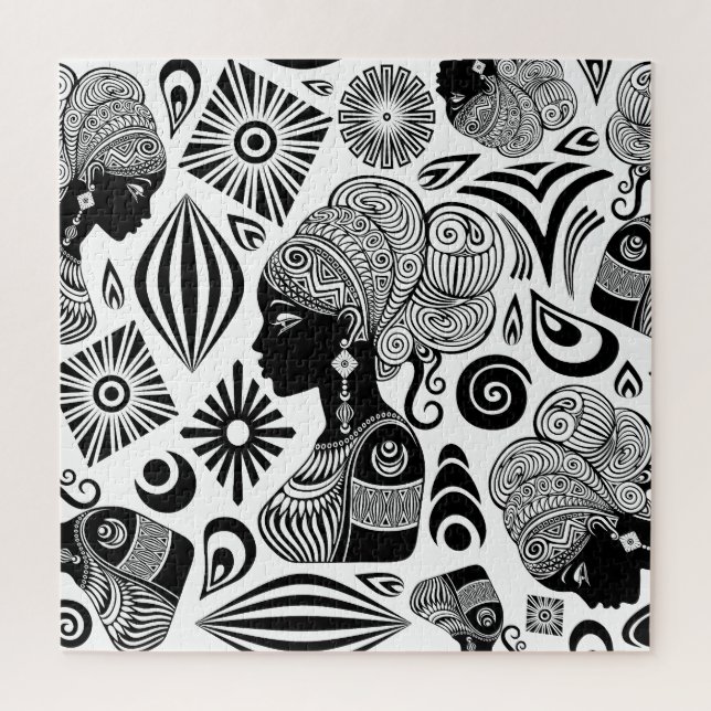 Puzzle Tatouage Tribal Portrait de Fille Africaine (Vertical)