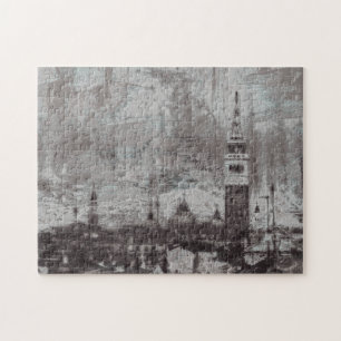 Puzzle Taupe et Cyan en détresse Skyline Venice Italie