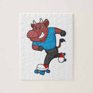 Puzzle Taureau à Patinage en ligne avec Patins à rouleaux