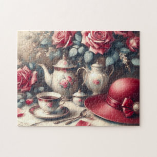Puzzle Tea Time Rose Rose et Teacup