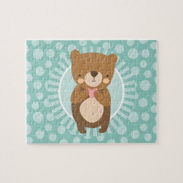 Puzzle Teddy Bear Heart (Horizontal)