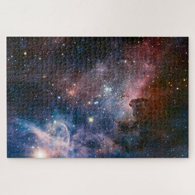 Puzzle Télescope Nebula Hubble Carina Rouge et Bleu (Horizontal)