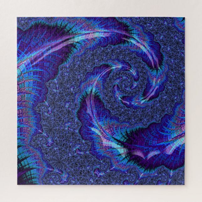 Puzzle Téméraire Vibrant Psychédélique Spirale Fractale A (Vertical)