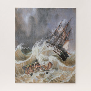 Puzzle Tempête de navires à Clipper en mer dans les année