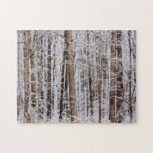 Puzzle Tempête de verglas en hiver dans la forêt - 11x14 