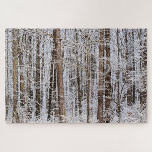 Puzzle Tempête de verglas en hiver dans la forêt - 20x30