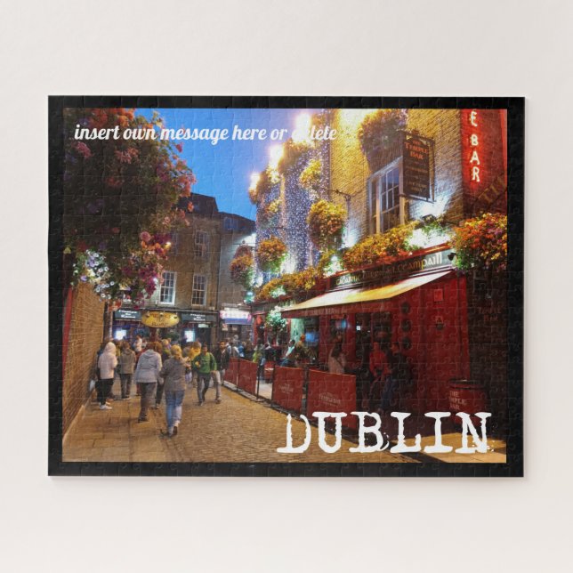Puzzle Temple Bar, Dublin, texte personnalisé (Horizontal)