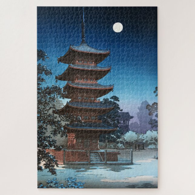 Puzzle Temple Kinryuzan à Asakusa par Tsuchiya Koitsu (Vertical)