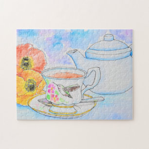 Puzzle Temps pour la peinture à l'aquarelle de thé