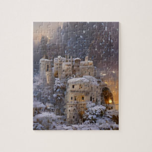 Puzzle Terrain D'Hiver, Château En Neige, Peinture De Châ