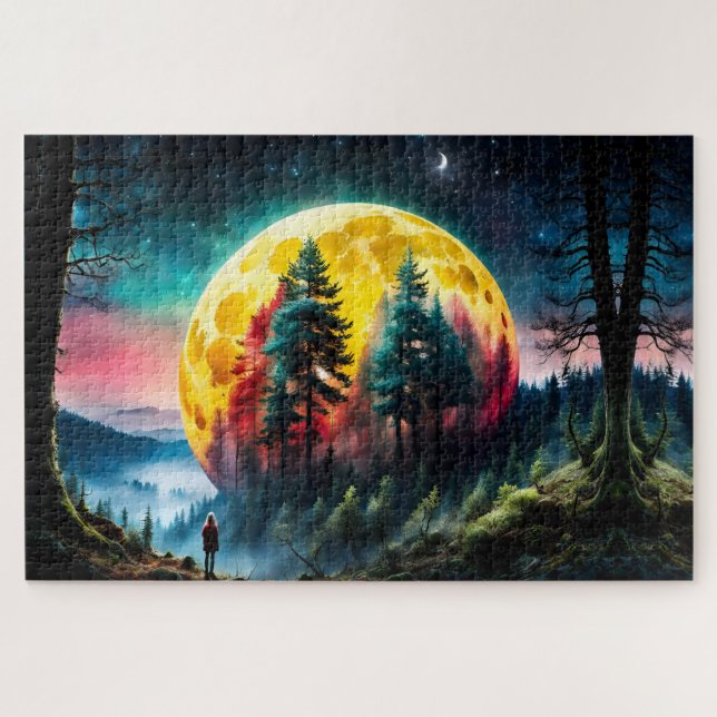 Puzzle Terre de la lune de mise en scène (Horizontal)