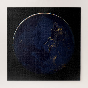 Puzzle Terre Pleine Avec Lumières De Ville