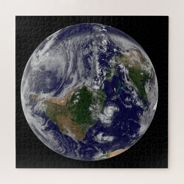 Puzzle Terre Pleine Avec Tempêtes Tropicales Dans L'Atlan (Horizontal)