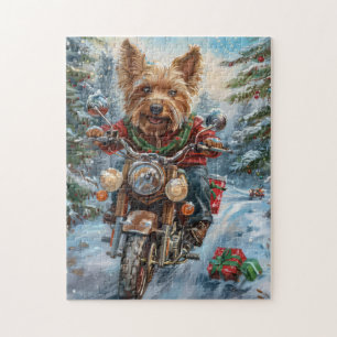 Puzzle Terrier Australien à moto Noël