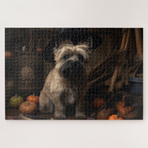 Puzzle Térrier Cairn Citrouilles Halloween Épouvantable