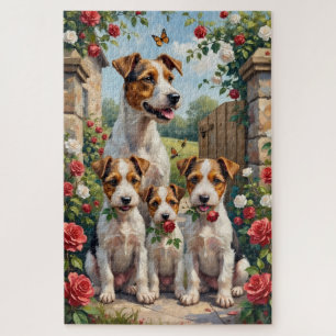 Puzzle Terrier Fox à poil dur Rose Cottage Art