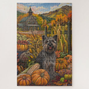 Puzzle Tervueren Skye Terrier Chien Récolte d'Automne Act