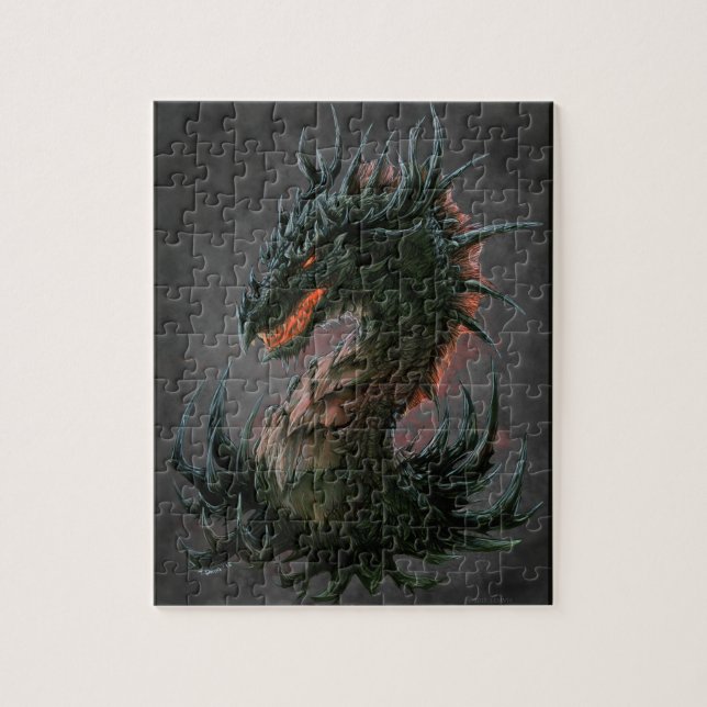 Puzzle Tête noire majestueuse de dragon - polychrome (Vertical)