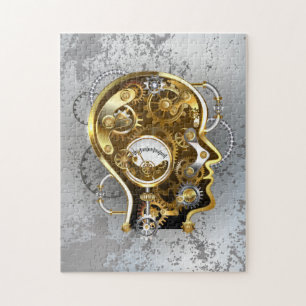 Puzzle Tête Steampunk avec manomètre