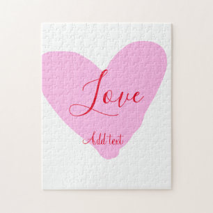 Puzzle texte de la Saint-Valentin amour cœur rose rouge n