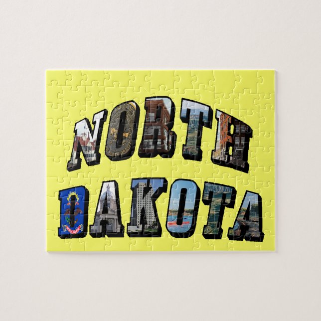 Puzzle Texte de l'image du Dakota du Nord (Horizontal)