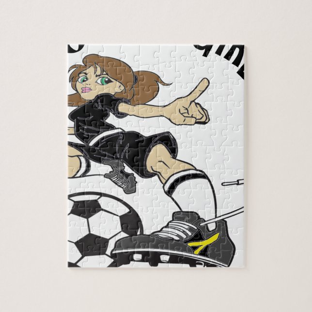 PUZZLE TEXTE DE NOIR DE FILLE DU FOOTBALL (Vertical)