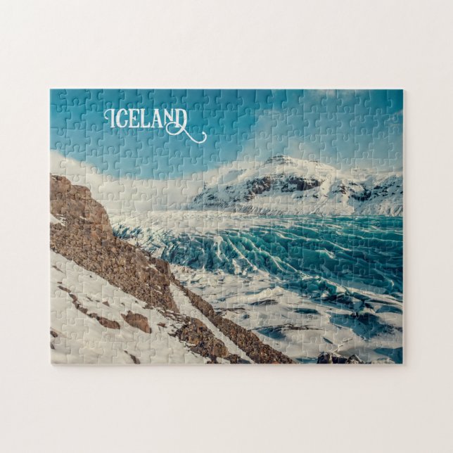 Puzzle Texte personnalisé Solheimajokull, Islande (Horizontal)