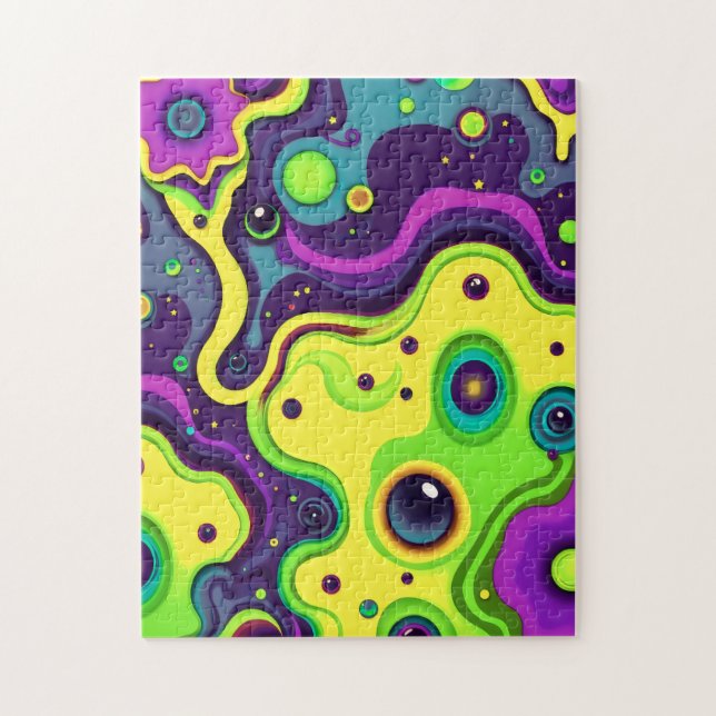 Puzzle Texture Iridescente vibrante - Art fluide Abstrait (Vertical)