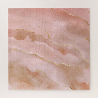 Puzzle Texture or en marbre rose liquide