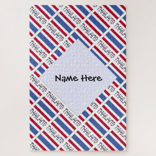 Puzzle Thailand and Thai Flag Tiled Personalized
