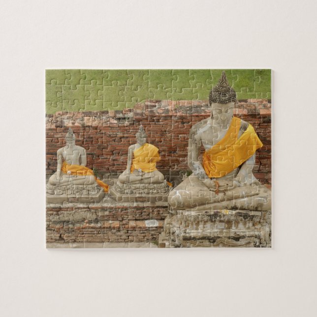 Puzzle Thaïlande, Ayutthaya. Statues des potes assis (Horizontal)