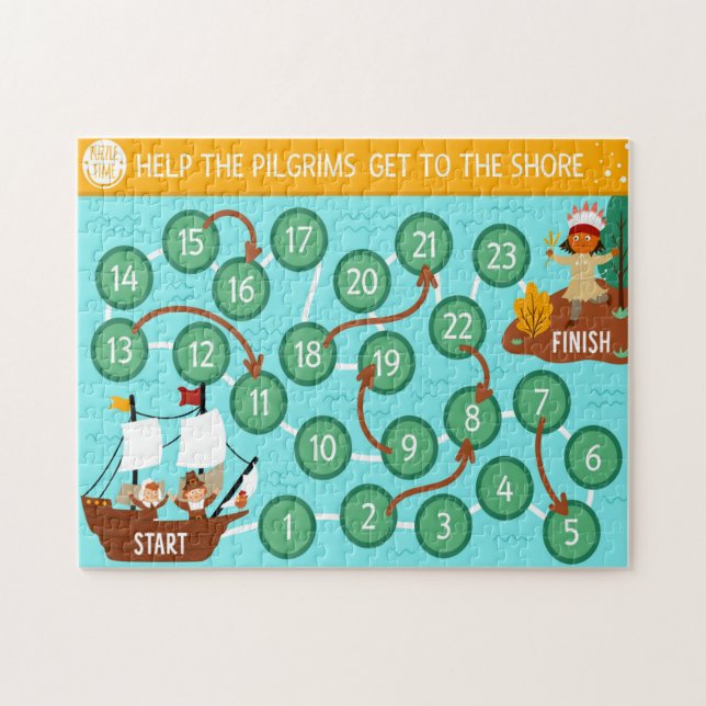Puzzle Thanksgiving Aidez Les Pèlerins À Se Rendre Sur La (Horizontal)