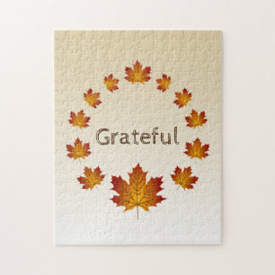 Puzzle Thanksgiving Wreath Grateful Simple Feuilles d'éra