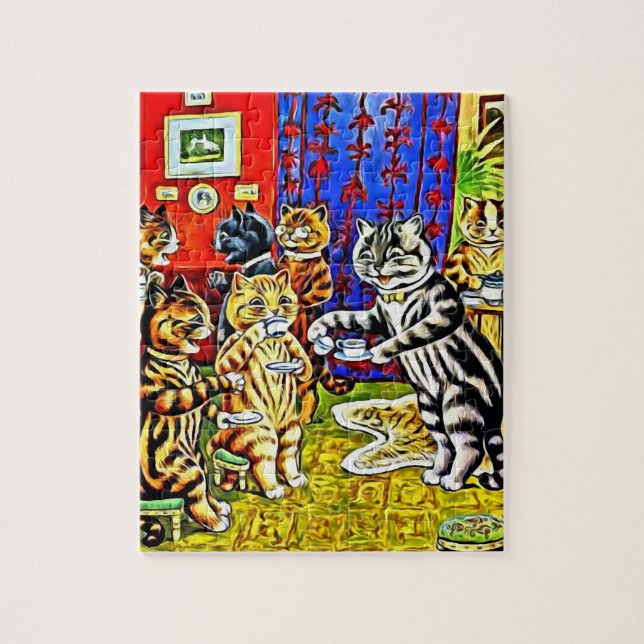 Puzzle THÉ de KITTY, chats de Louis Wain de casse-tête (Vertical)