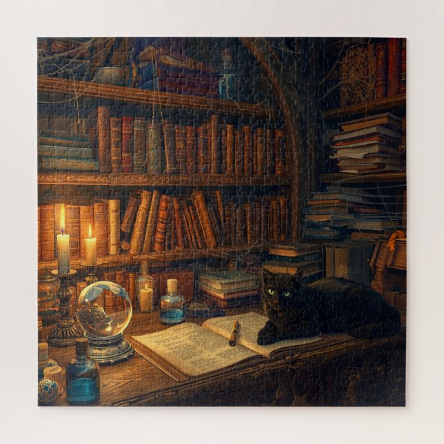 Puzzle The Enchanted Library Cat (Vertical)